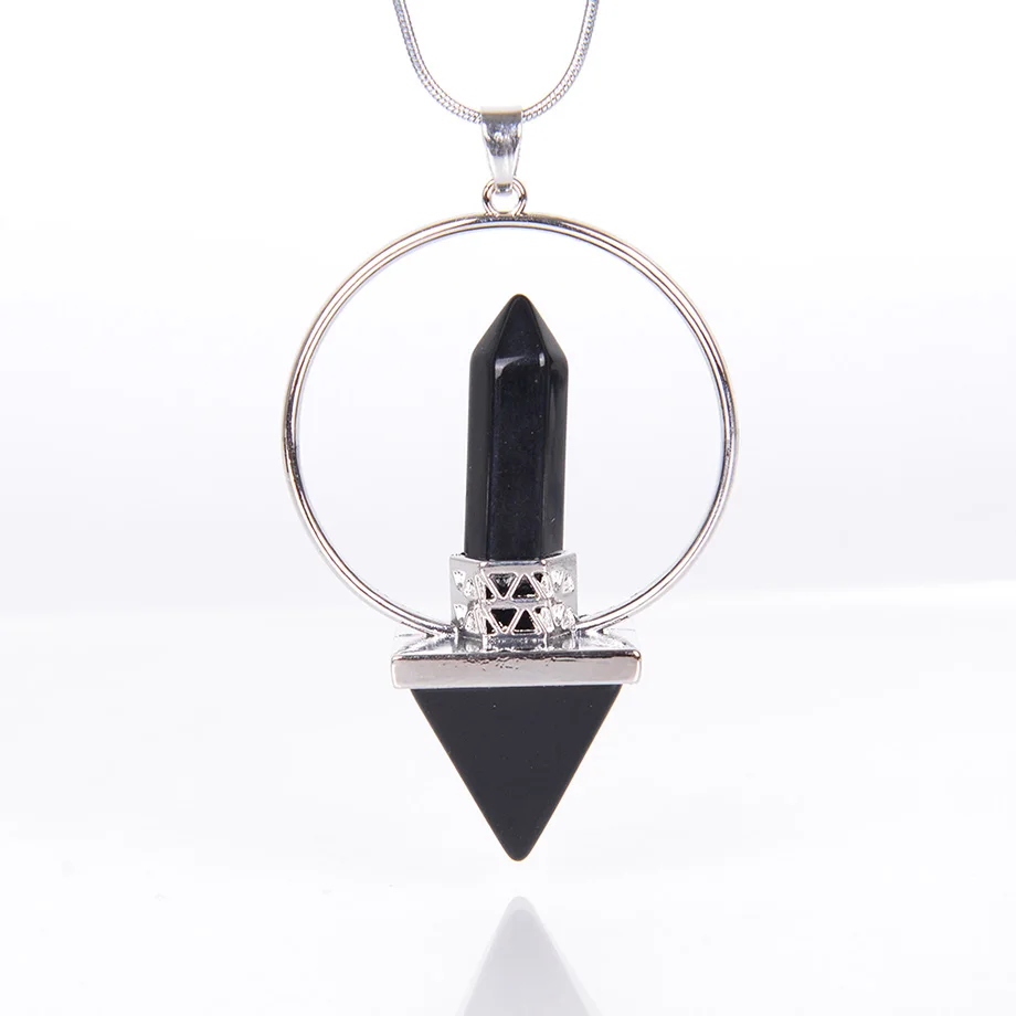 Натуральный подвеска в виде каменного маятника Биолокация шестиугольная Призма