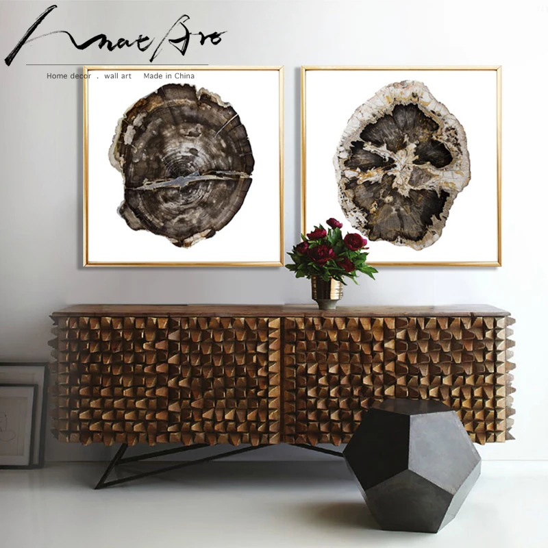 Современная Абстрактная живопись корень дерева кольца настенные картины для