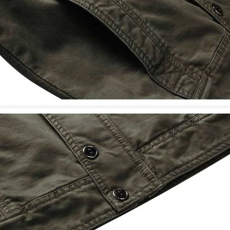 Уличная Мужская джинсовая куртка в стиле милитари однотонная хлопковая ВВС