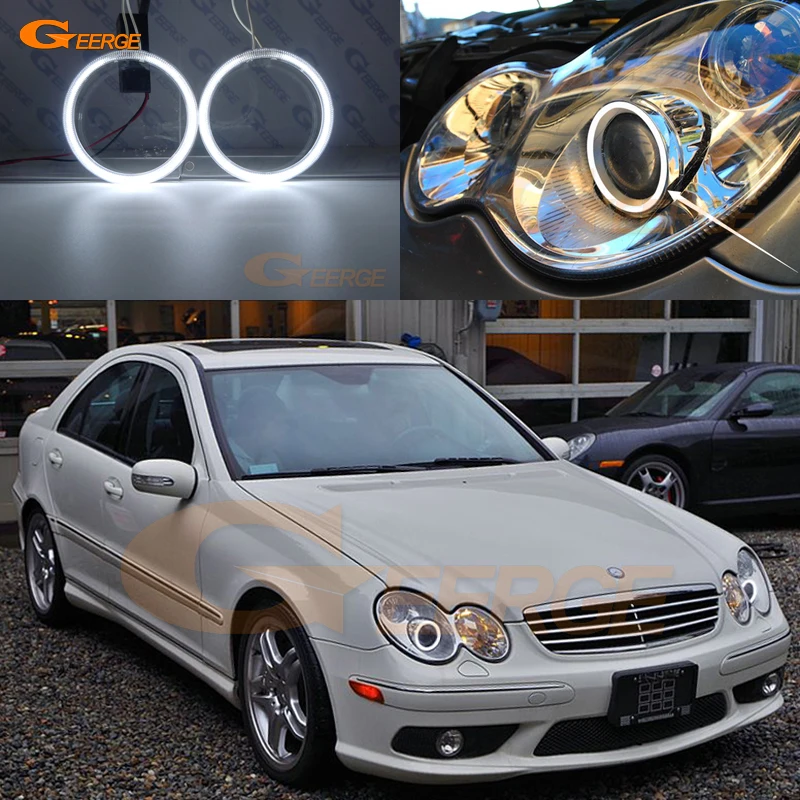 Для Mercedes Benz C-CLASS W203 C230 C240 C320 C55 C30 2001-2007 ксеноновые фары отличные ультра яркие CCFL ангельские глазки комплект