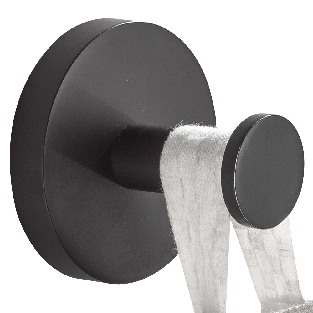 Современный крючок для халата Leyden из нержавеющей стали с черной отделкой