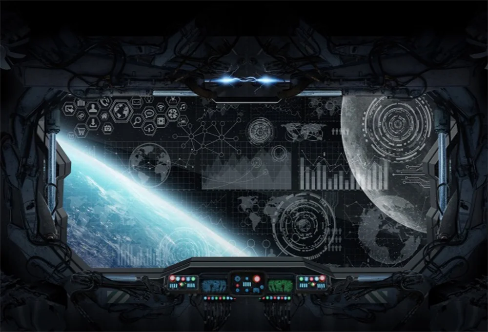 Laeacco Вселенная космический корабль интерьер планеты сцена фотографии фоны