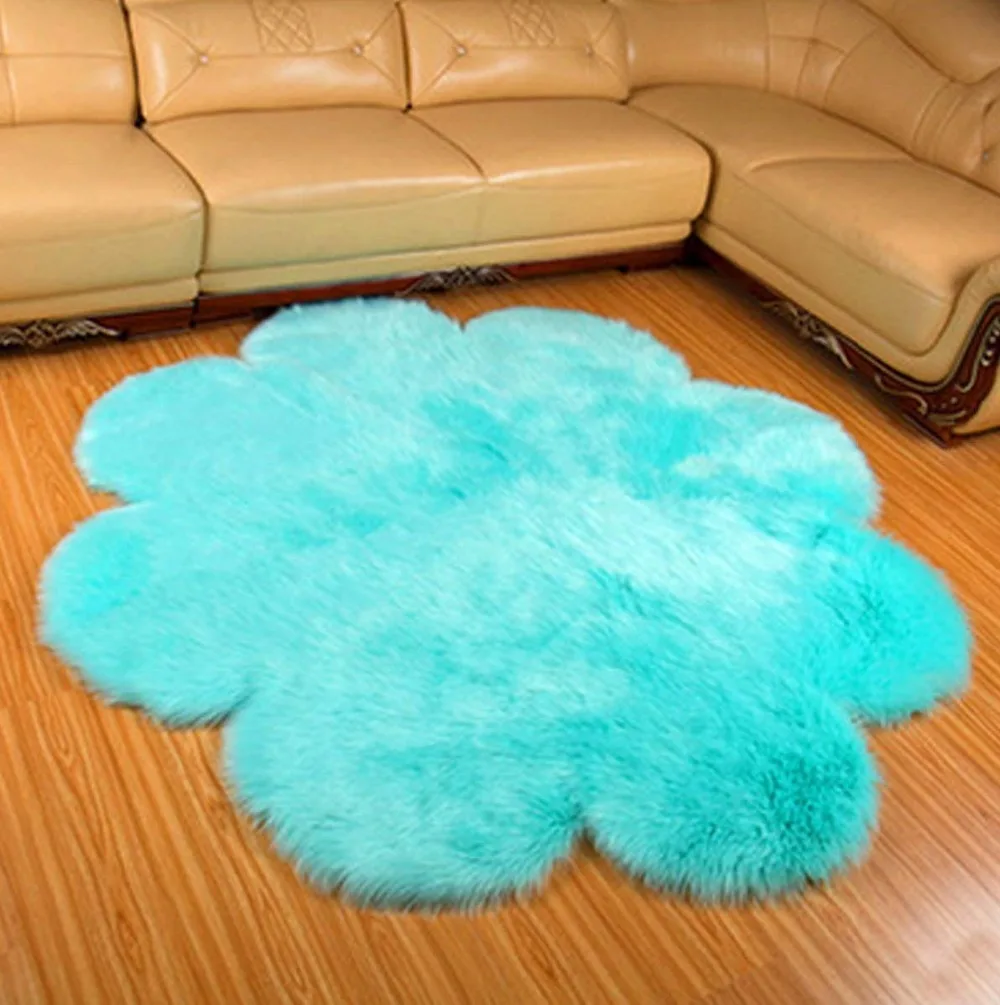Fluffy Round Rug Carpets for Living Room Decor Faux Fur Carpet Kids Long Plush Rugs Bedroom Shaggy Area Modern Mat | Дом и сад