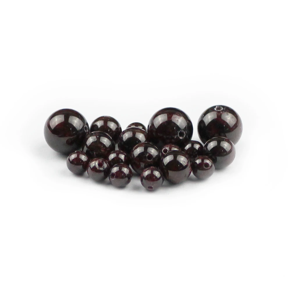 

BTFBES Hight Quality Garnet Natural stone beads Wine Red Color 4 6 8 10mm Ball Round Loose Beads For Jewelry Bracelet Making DIY