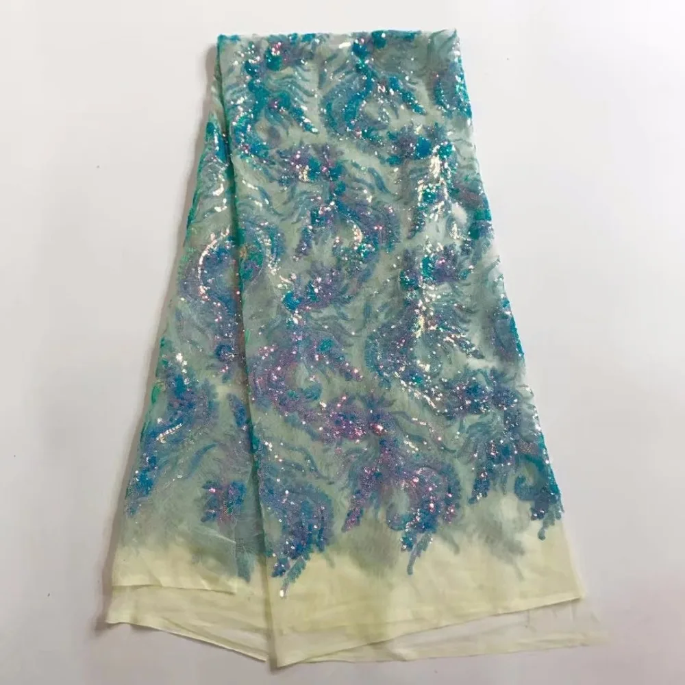 

2017 Upscale French Net Sequins Lace Fabrics,High Quality African Tulle Lace Fabrics Sequins Wedding Nigeria lace L55-1