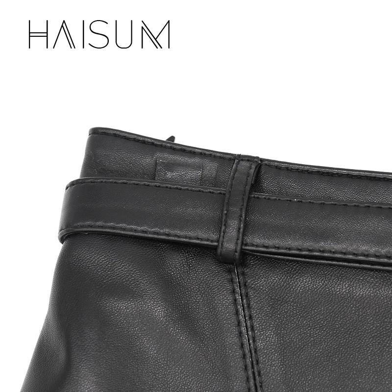 Горячая Распродажа Haisum Excellent! осень зима Женская цветная тонкая юбка из натуральной кожи Hip Faldas M-XXXXL Размер Le010
