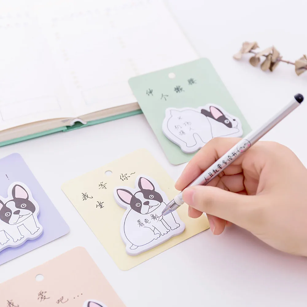 2 шт kawaii Мультяшные собаки блокноты милые Липкие заметки План наклейки сообщения