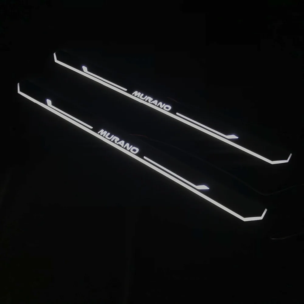 RQXR led движущиеся двери потертости для nissan МУРАНСКОГО динамического порога плиты плоский накладной поток/фиксированный свет, 2 шт