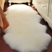 washable soft artificial rug with sheepskin fur floor mats imitation wool rug for kids room rug for living room chair seat cover
