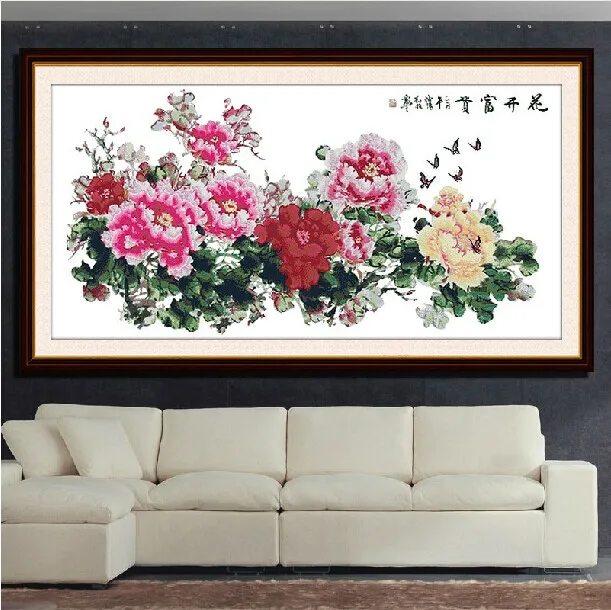 Набор для вышивки крестиком Неоткрытая новая роскошная удачи весенний цветок