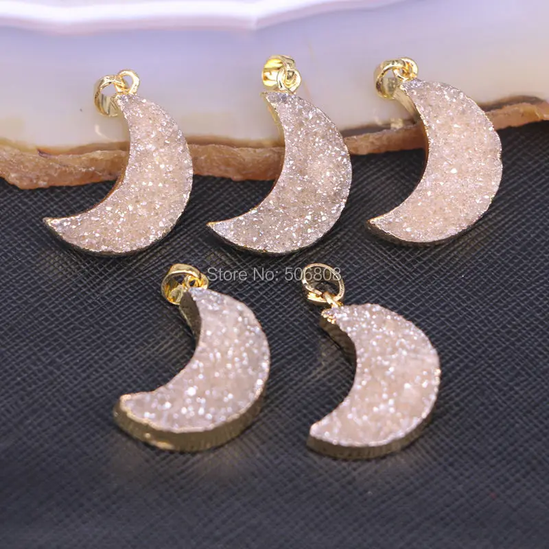 Женские Подвески из титана 3 шт. окрашенные бусины в виде полумесяца золотого