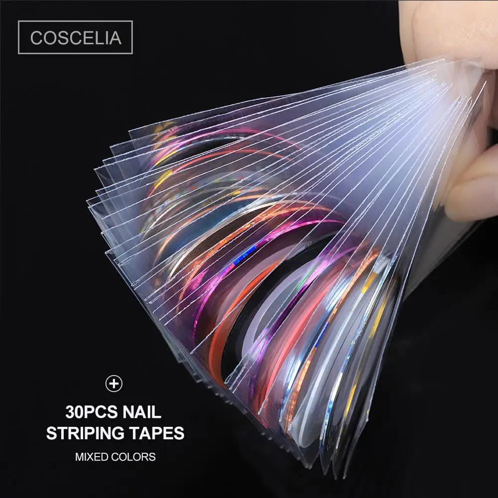 Наклейки для дизайна ногтей 30 шт./компл. клейкая лента украшения разноцветные