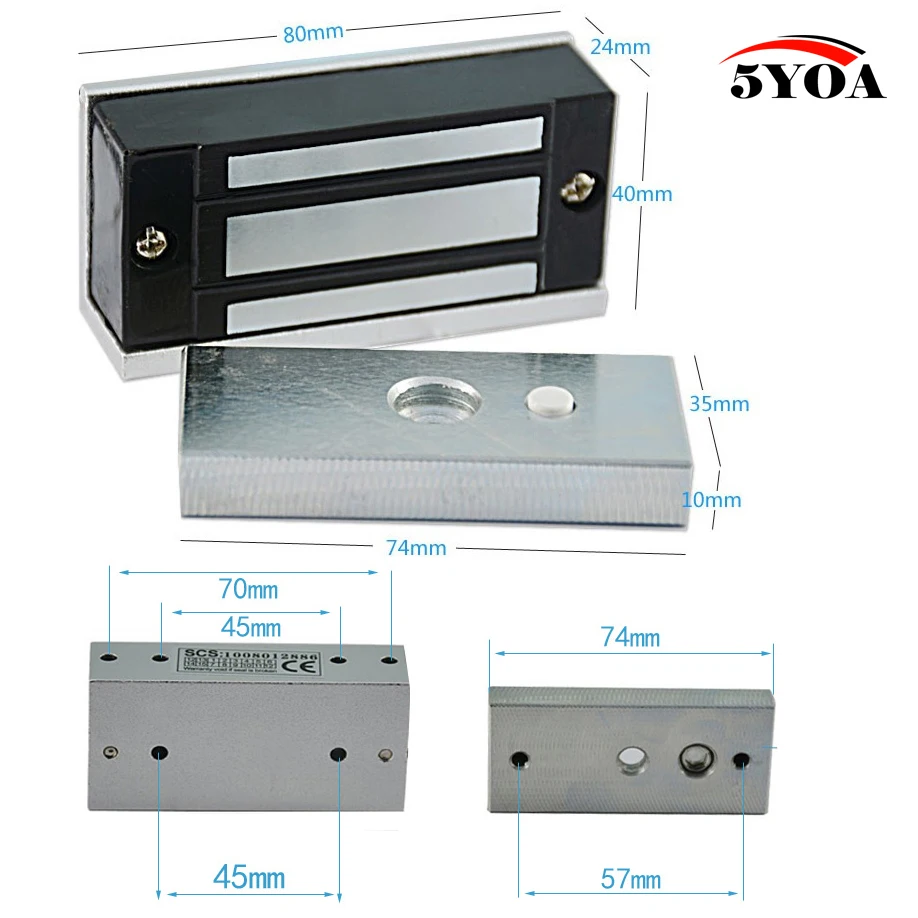 12 В электронный замок для ящика Электрический магнитный дверей шкафа 60 кг 100