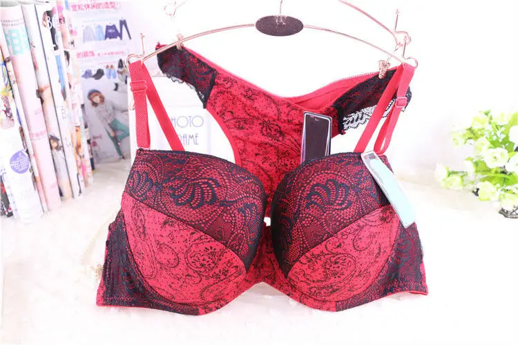 Комплект женского нижнего белья с чашками пуш ап и стрингами|cup size|f cup sizewomen bra |