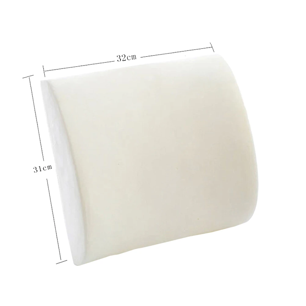 Slow Rise Memory Foam Lumbar Protect Cushion Travel Pillow Car Flight Seat Home Chair Waist Back Support (White) | Автомобили и