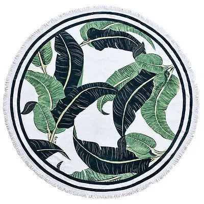 Прямая доставка круглый пальмовых листьев печатных пляжное Полотенца круг с