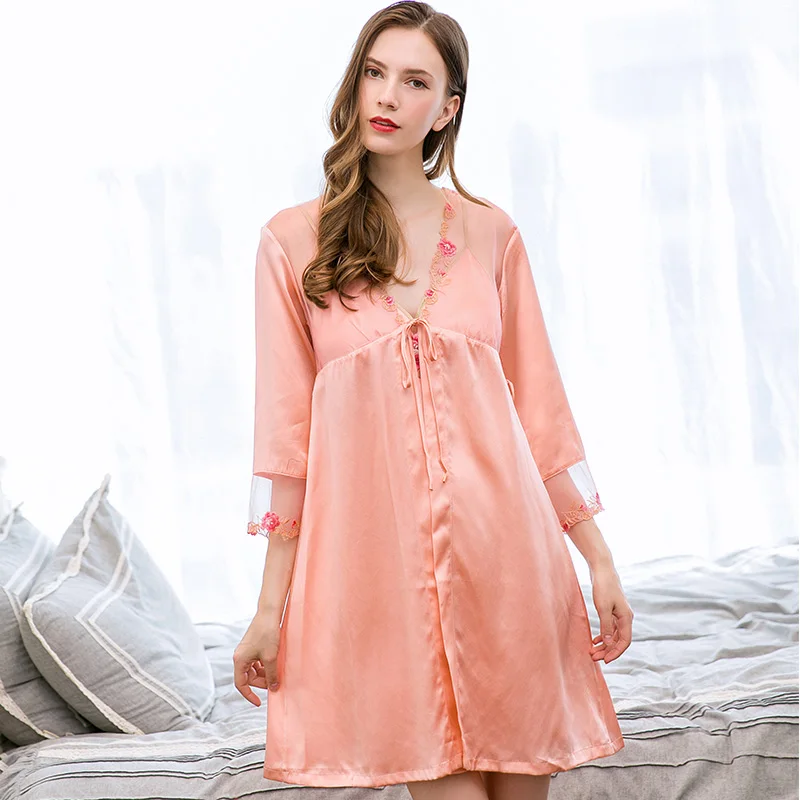 Женская ночная рубашка из 100% натурального шелка на момме пижама высокого