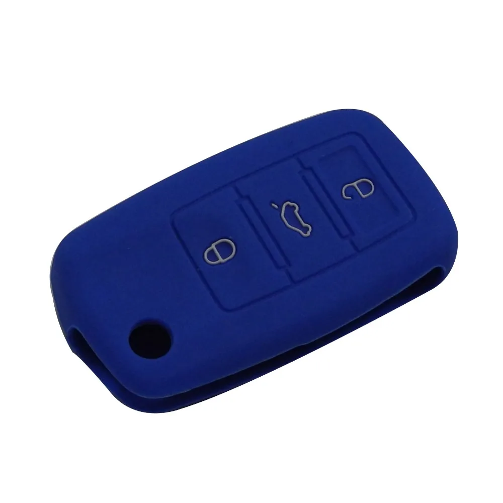 50pcs 3 Buttons Silicone Flip Car Key Cover Case For VW Golf Bora Jetta POLO Passat Skoda Superb Octavia Fabia SEAT Ibiza Leon | Автомобили