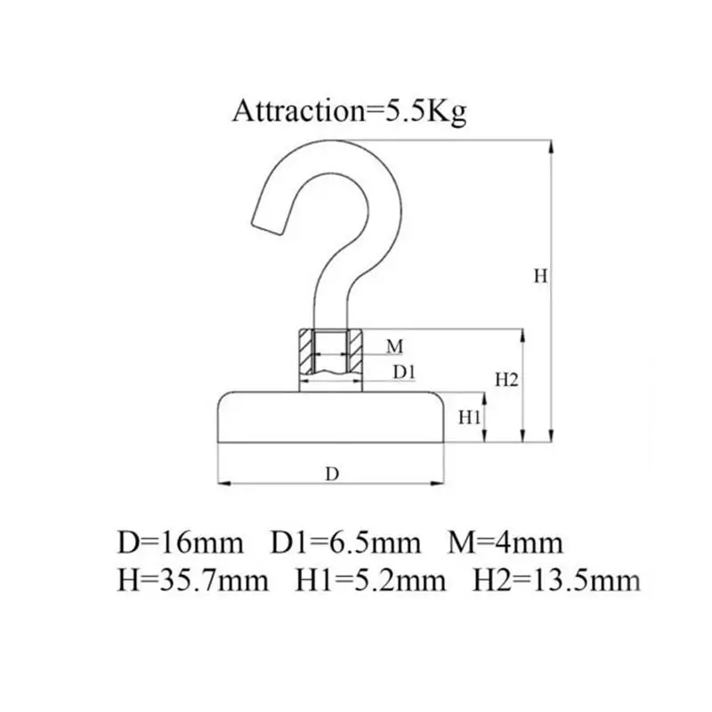 Магнитные Крючки OUNONA Мощный настенный крючок неодимовый магнит вешалка для