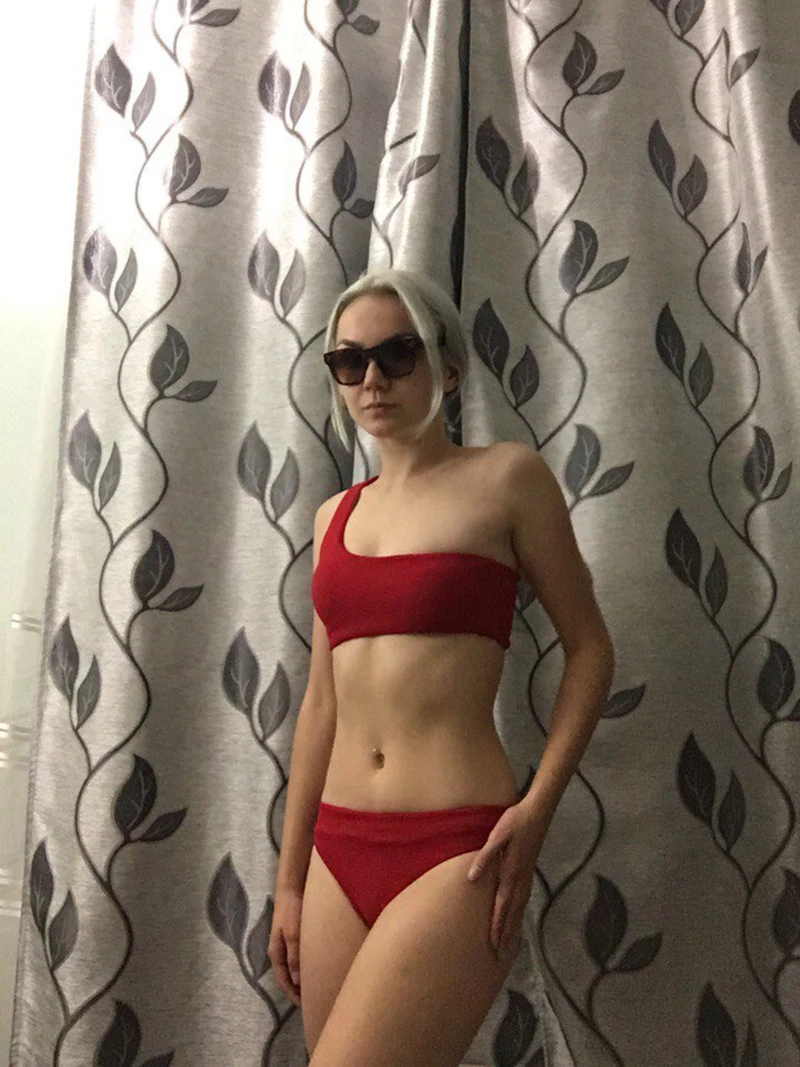 Бикини с высокой талией 2017 Женский пуш ап купальник зеленый черный красный