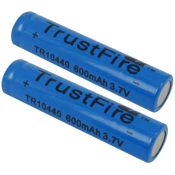 2pcs / lot 3.7V 600mAh TR10440 AAA Rechargeable Lithium Batteries |