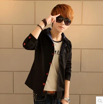 New 2014 Fashion Korean Man Jacket Spring And Autumn Thin Men Coat Personalized Dot Splice Casual Men|jacket oil|jacket blazerjacket designer |