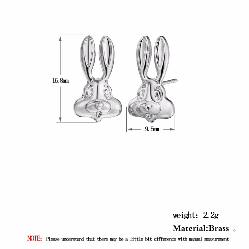 Серьги гвоздики Kinitial с изображением маленького кролика 2019|earings fashion jewelry|earrings