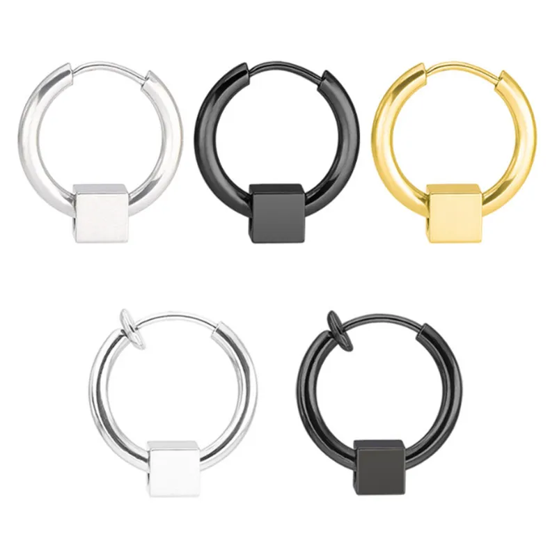 2 шт. панк золотой черный серебряный цвет серьги гвоздики из нержавеющей стали