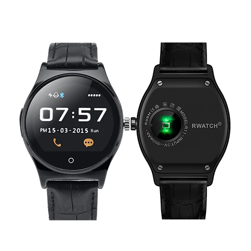 Умные часы RWATCH R11, инфракрасный пульт дистанционного управления, пульсометр, звонки/SMS, Сидячий напоминание, монитор сна, умные часы для телефона - Цвет: Черный