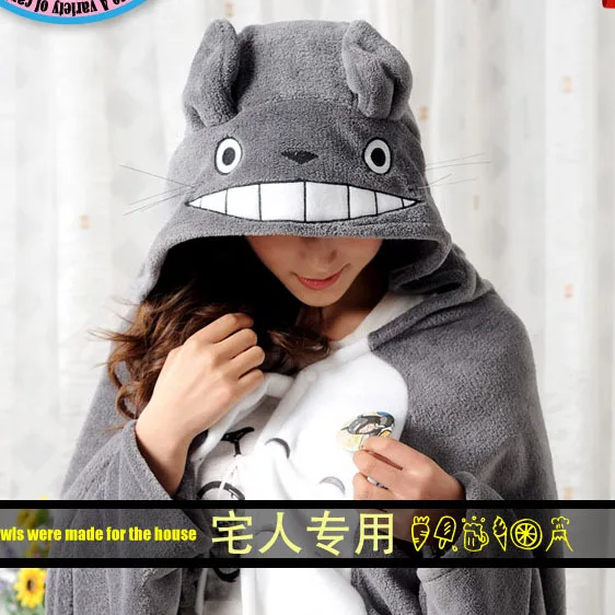 Hot sale 1pc 150cm cute soft creative totoro home plush rest small blanket cloak shawl stuffed toy children girl birthday gift | Игрушки и