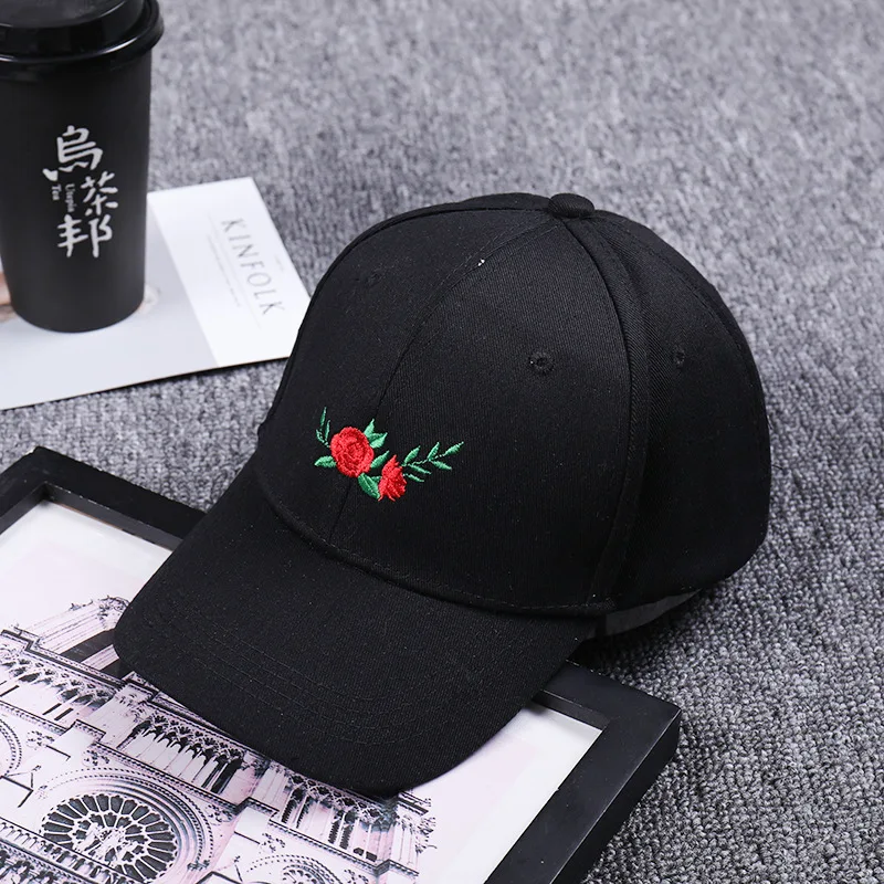 

New Pattern Embroidery a Flower Baseball Hat Male Ma'am Leisure Curved Eaves Cap You snapback patterns casquette hats gorras