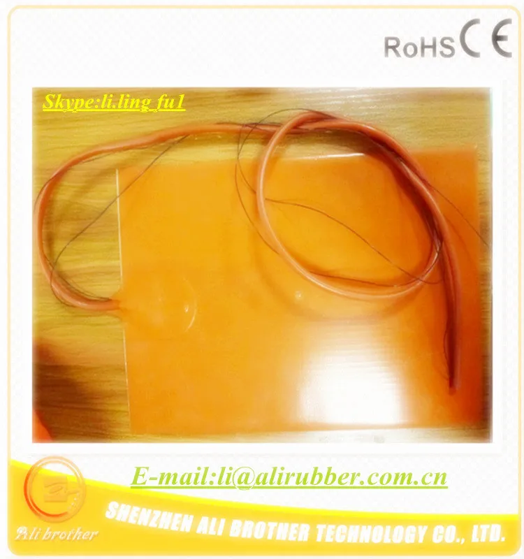 Silicone Heater 3D Printer 300*400*1.5mm 12v 360w adhesive1side 1000mm lead come out from short side 100k thermistor | Дом и сад