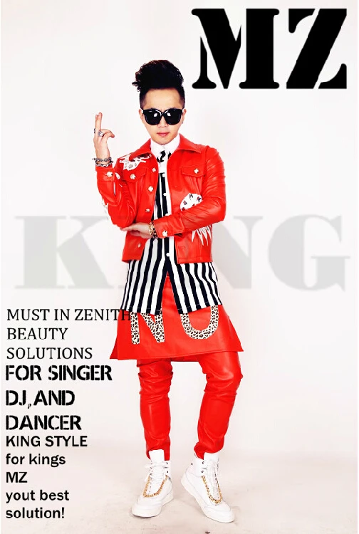Can Be Costomized ! Men Dj Nightclub Singer Guests 2pm Jun.k Big Red Diamond Decorative Jacket Coat Plus Size Costumes Clothing | Мужская