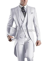 jeltonewin italian 3 piece suit gentleman formal groom wear tuxedo for men white tailcoat dinner party wedding suits