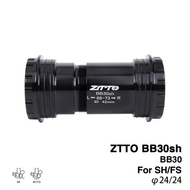black ZTTO BB30sh BB30 24 адаптер велосипеда Пресс подходит Нижние Винты-держатели мост для MTB Запчасти для шоссейного велосипеда Prowheel 24 мм диаметра окружности болтов(chainset - Цвет: black