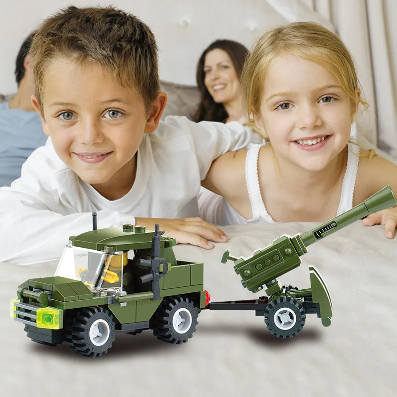 DIY 93 шт. Legoings поле армии собрать игрушки раннего образования Brinquedos пушки Малый