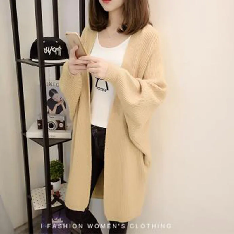 2017 Fashion Sweater autumn winter loose full sleeve Christmas sweater women solid color casual Cardigans Knitted |