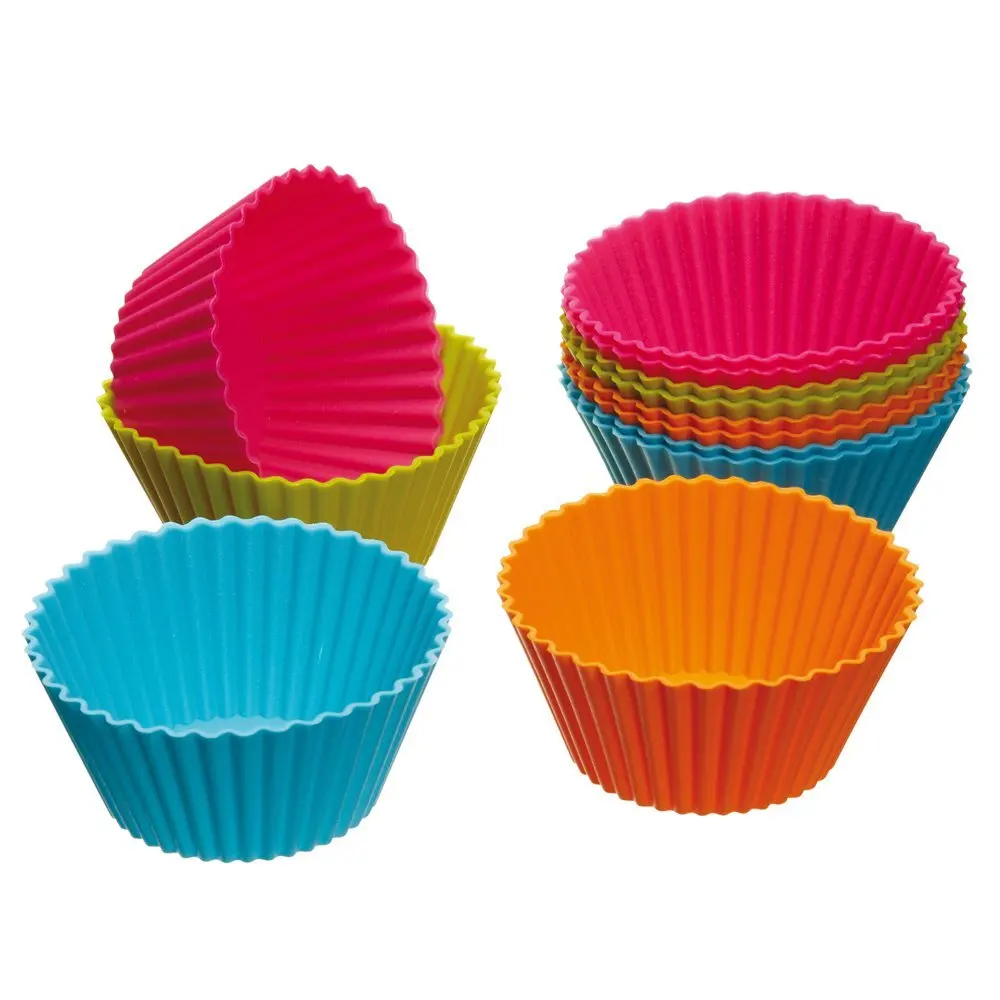 

12 PCS/Set Cake Cup Kitchen Craft Colour Works Silicone Cupcake Cases Forma de Silicone Cake Decorating Tools Dropshipping Hot