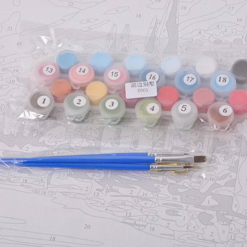 Цифровой раскраска настенная выполненные Цветы Картина маслом по номерам холст