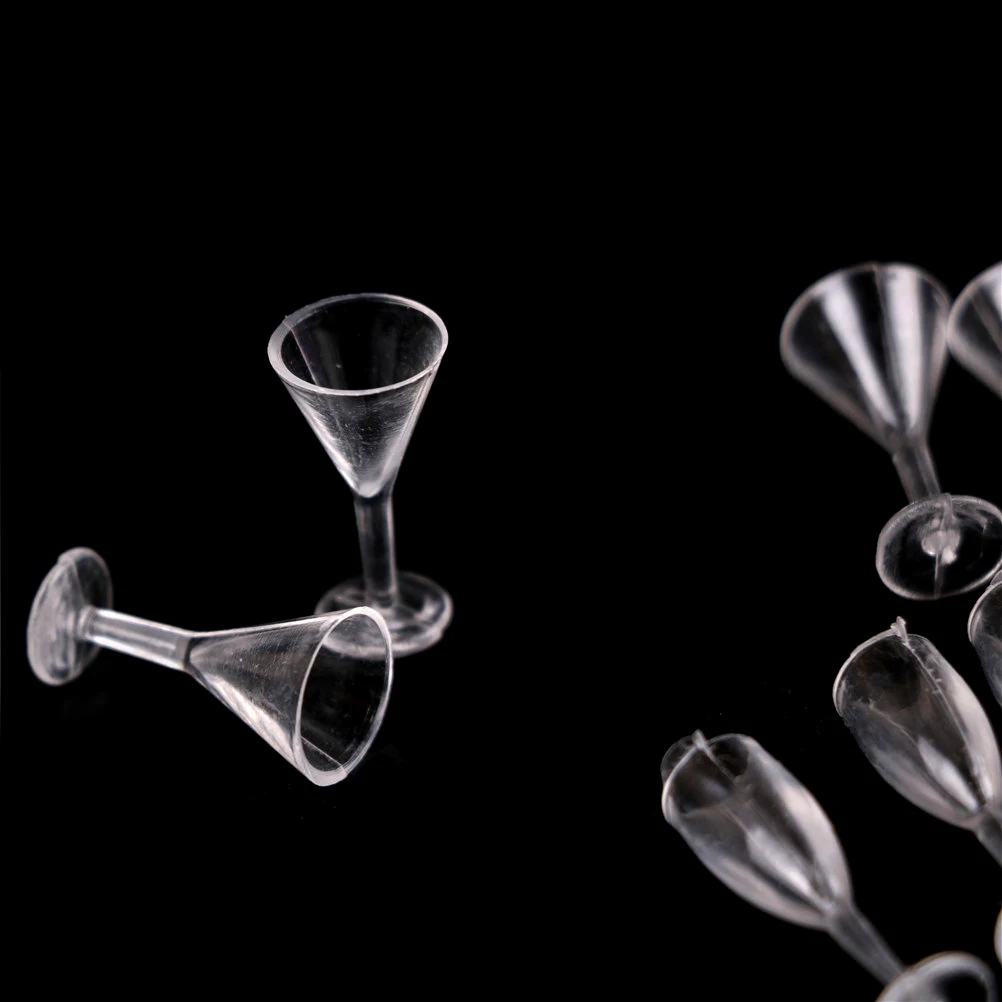 4PCS Dollhouse 1:12 Kitchen Plastic Goblets Clear Glass Cups Toy Miniature Small Mini Cup Supply | Игрушки и хобби