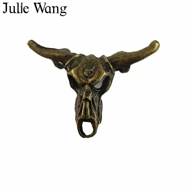 Julie Wang 6 шт. голова быка сплав фоторазъем изготовление ювелирных изделий подвески