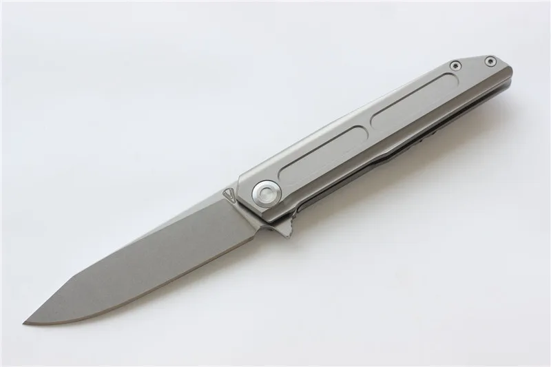Новинка года Vouking дизайн T05 titanium сплав ручка 12C27N лезвия Открытый Отдых фрукты складной нож Инструменты - Цвет: silver