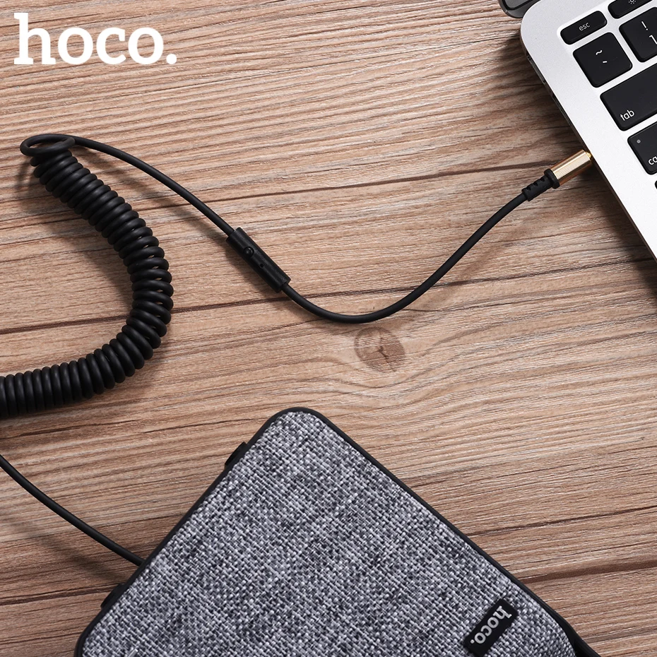 Беспроводное зарядное устройство HOCO 3 5 мм аудио AUX кабель 2 м 90 градусов Весна Джек