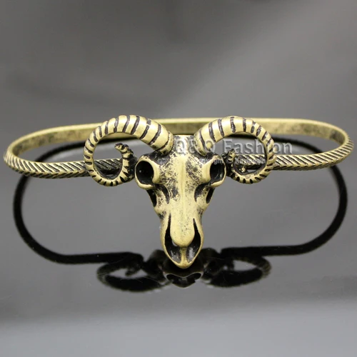 Винтажный Браслет Baphomet Ram Ewe овечка череп козла рожок ручная Ладонь кольцо