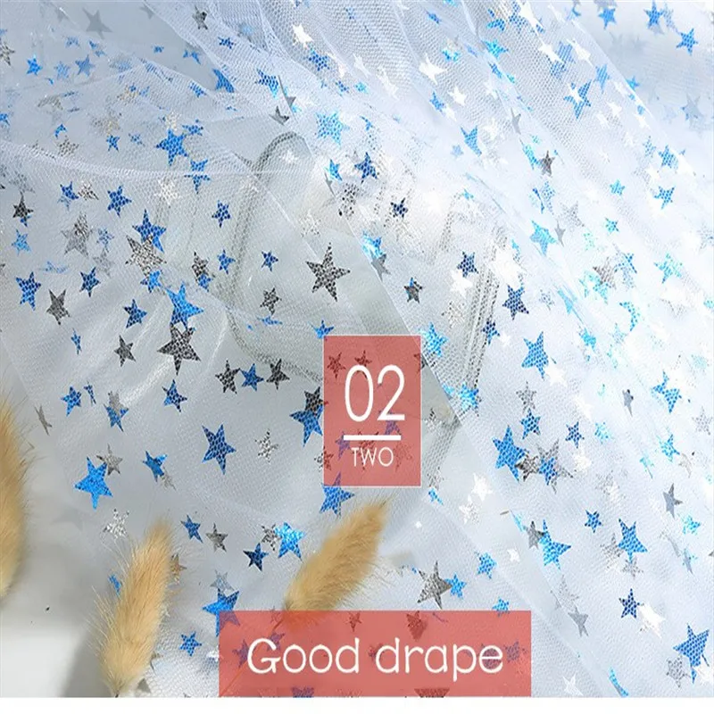 1 5*1 метр Серебряный звезда тюль блёстки ткань DIY Baby Shower пачка юбка пояса платье