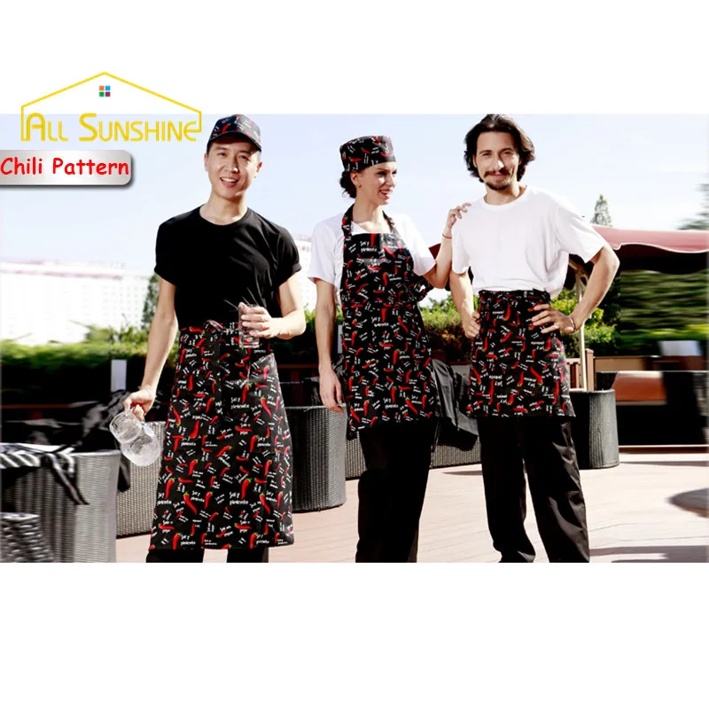 Забавные Кухонные фартуки для приготовления пищи ресторана отеля Чили Длинные