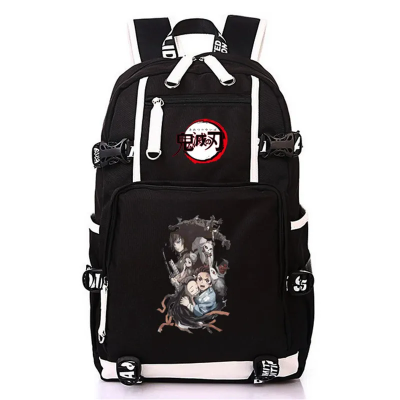 Японское аниме Demon Slayer: Kimetsu no Yaiba Bookbag брезентовые школьные рюкзаки USB рюкзак для ноутбука мультяшный дорожный рюкзак Rugzak
