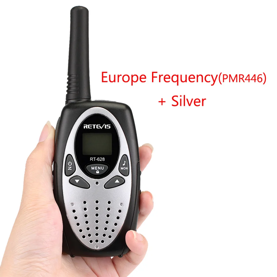 Silver EU Frequency 1 шт. Retevis RT628 детская мини-рация 0,5 Вт 8/22CH UHF частота Портативная радиостанция Amador Беспроводная радиостанция подарок - Цвет: Silver EU Frequency
