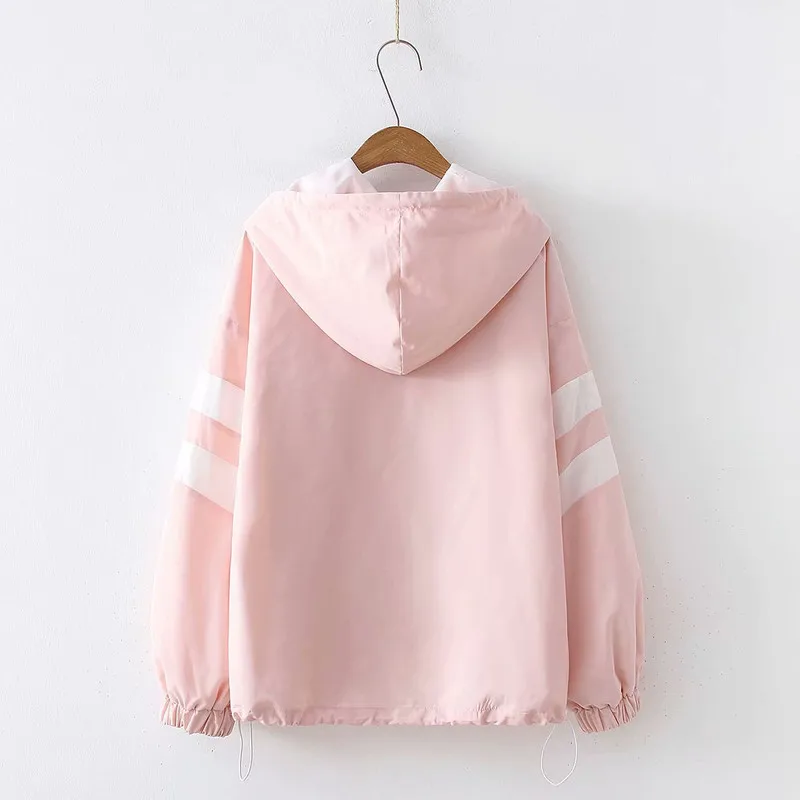 Mori Girl с милым принтом женские толстовки Японский Harajuku Kawaii Верхняя одежда Пальто Повседневный пуловер милый кот Графический розовый Свитшот