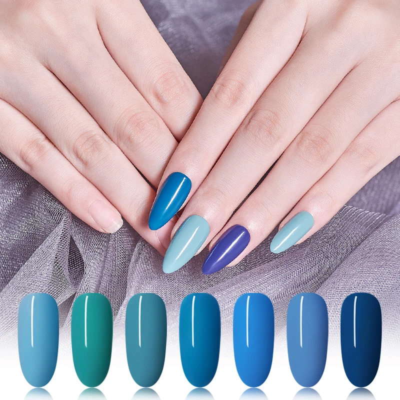 Mtssii UV Gel Varnish Nail Polish Set For Manicure Gellak Semi Permanent Hybrid Nails Art Off Prime Blue | Красота и здоровье